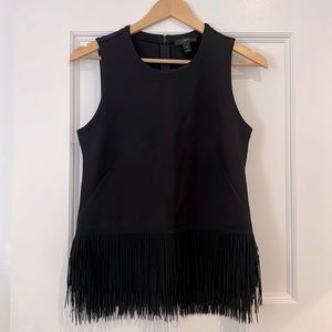 J. Crew Black Fringe Party Tank Top